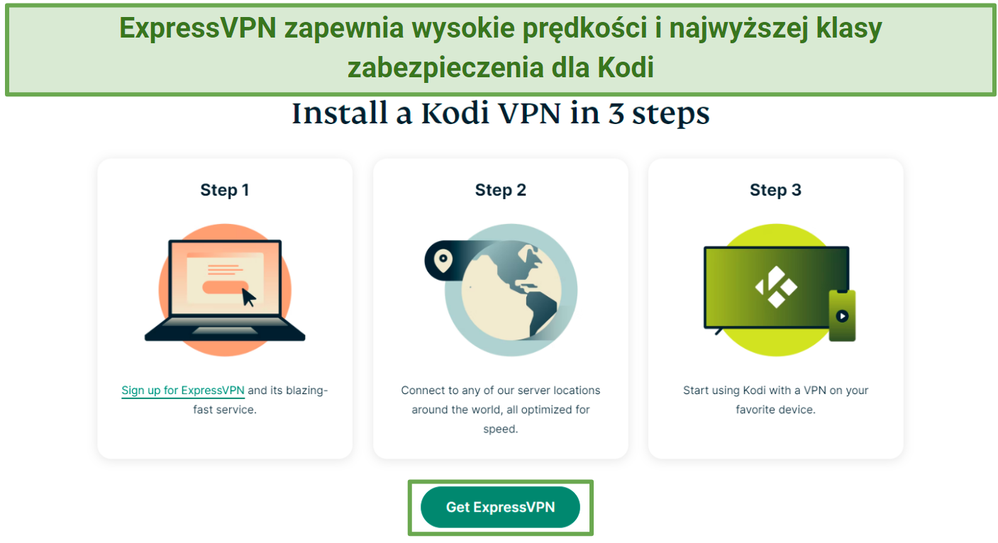 A screenshot showing you can use ExpressVPN with Kodi add-on in 3 steps