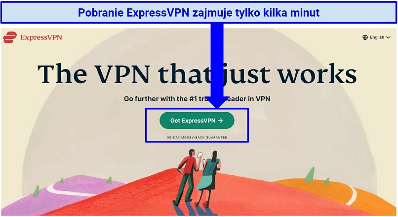 Graphic showing how to download ExpressVPN