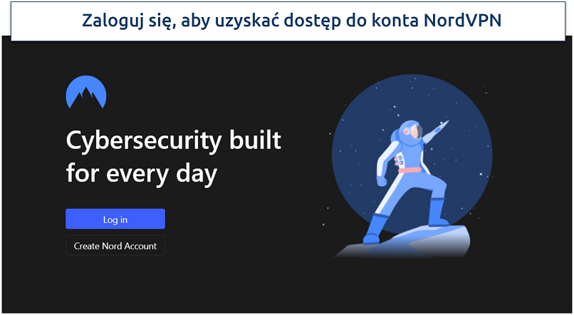 Obrazek pokazujący, jak przejść do strony logowania NordVPN