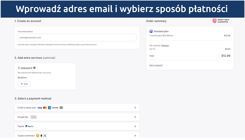 Obrazek pokazujący, jak płacić za subskrypcję NordVPN