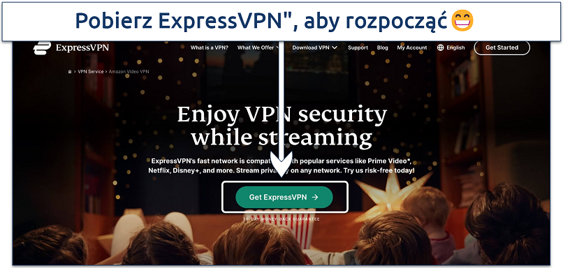 Screenshot of ExpressVPN's streaming page